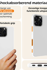 Nomfy Hoesje Geschikt voor iPhone 16 Pro Max Hoesje Siliconen Cover Case Met 2x Screenprotector - Hoes Geschikt voor iPhone 16 Pro Max Hoes Back Case - Wit