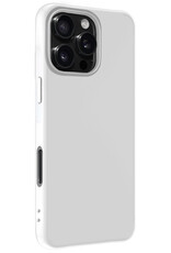 Nomfy Hoesje Geschikt voor iPhone 16 Pro Max Hoesje Siliconen Cover Case Met 2x Screenprotector - Hoes Geschikt voor iPhone 16 Pro Max Hoes Back Case - Wit