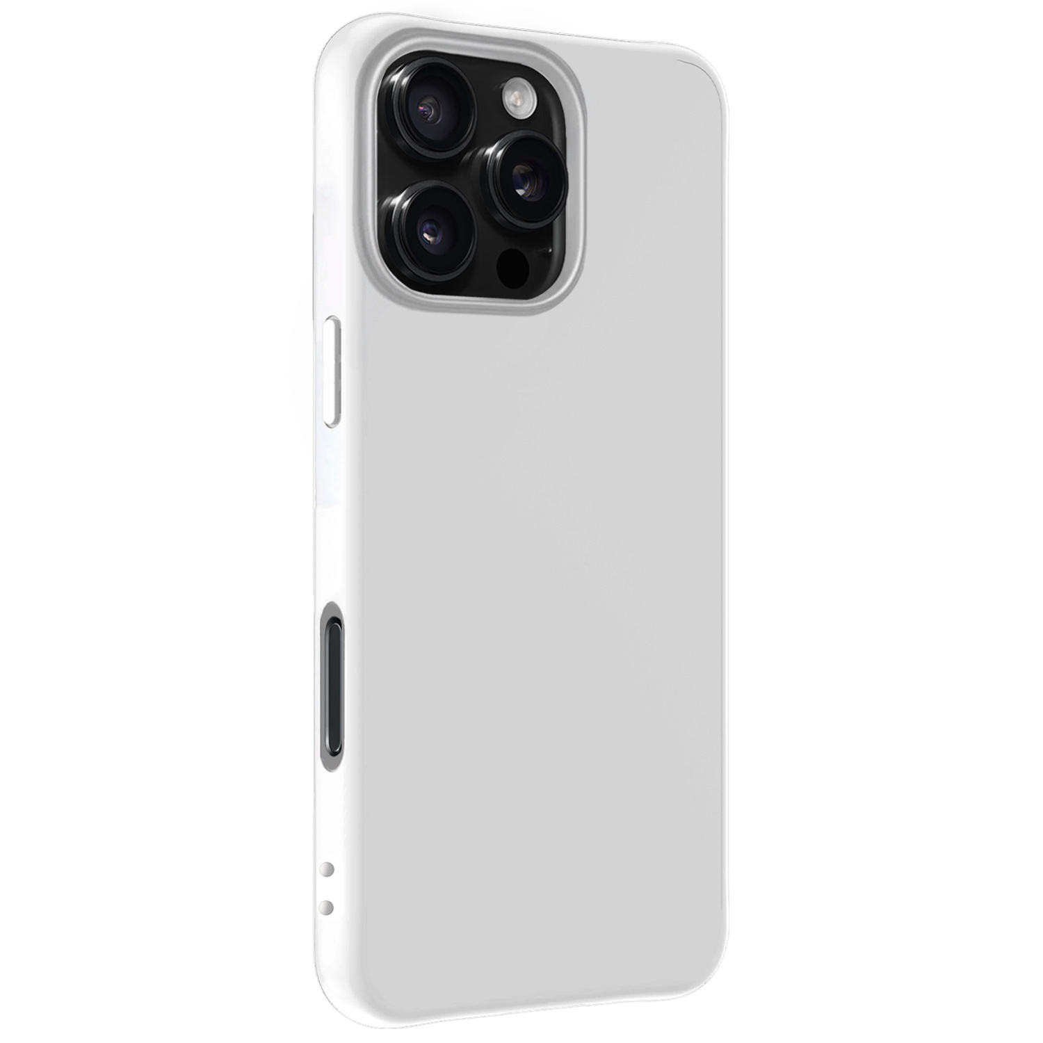Nomfy Hoesje Geschikt voor iPhone 16 Pro Max Hoesje Siliconen Cover Case Met 2x Screenprotector - Hoes Geschikt voor iPhone 16 Pro Max Hoes Back Case - Wit