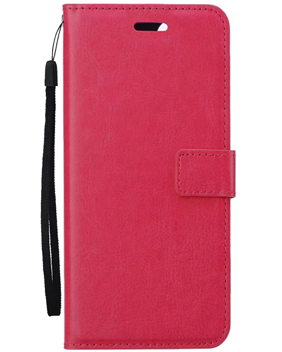 Nomfy Hoesje Geschikt voor iPhone 16 Hoes Bookcase Flipcase Book Cover - Hoes Geschikt voor iPhone 16 Hoesje Book Case - Donkerroze