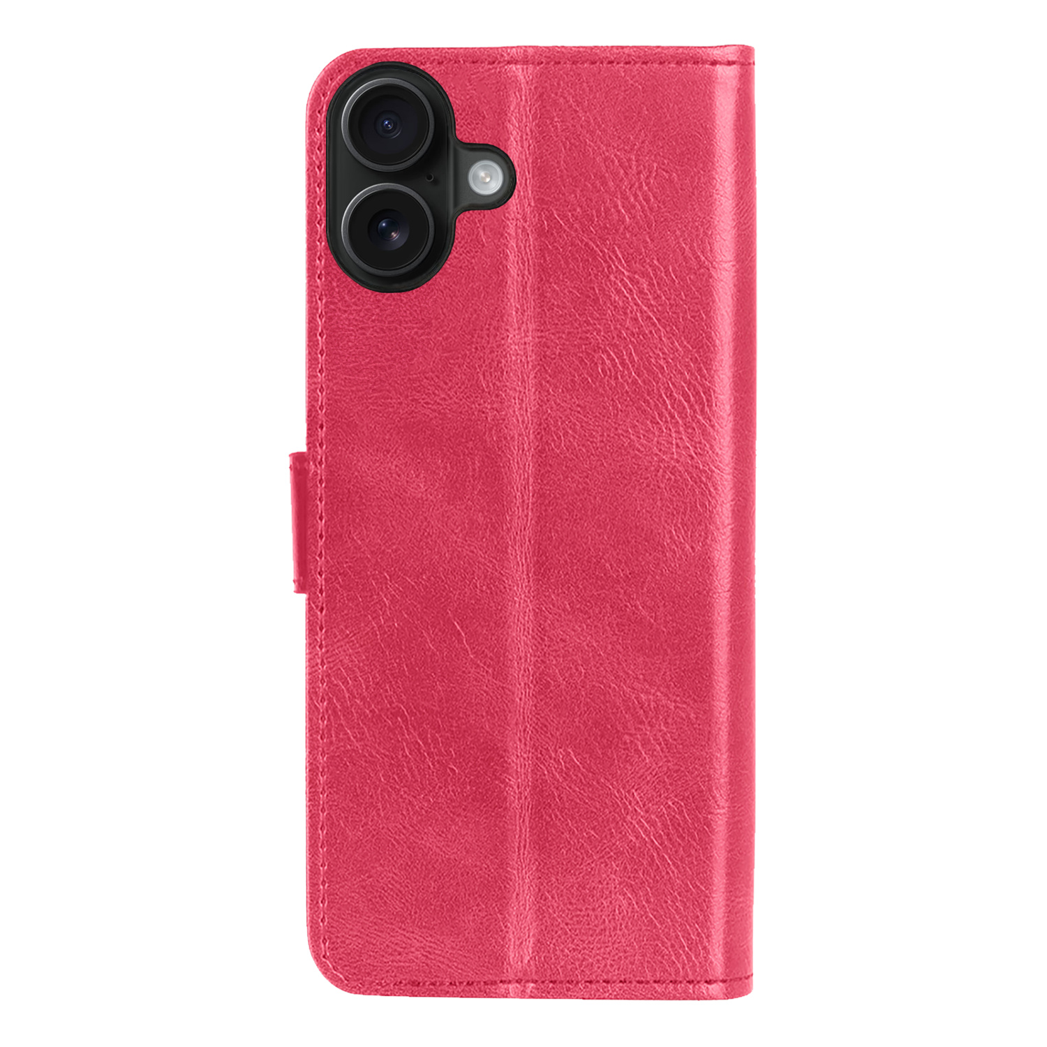 Nomfy Hoesje Geschikt voor iPhone 16 Hoes Bookcase Flipcase Book Cover - Hoes Geschikt voor iPhone 16 Hoesje Book Case - Donkerroze