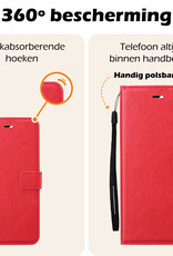 Nomfy Hoesje Geschikt voor iPhone 16 Plus Hoes Bookcase Flipcase Book Cover - Hoes Geschikt voor iPhone 16 Plus Hoesje Book Case - Rood