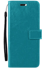 Nomfy Hoesje Geschikt voor iPhone 16 Pro Hoes Bookcase Flipcase Book Cover - Hoes Geschikt voor iPhone 16 Pro Hoesje Book Case - Turquoise