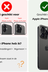 Nomfy Hoesje Geschikt voor iPhone 16 Pro Hoes Bookcase Flipcase Book Cover Met 2x Screenprotector - Hoes Geschikt voor iPhone 16 Pro Hoesje Book Case - Zwart