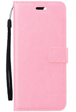 Nomfy Hoesje Geschikt voor iPhone 16 Pro Max Hoes Bookcase Flipcase Book Cover - Hoes Geschikt voor iPhone 16 Pro Max Hoesje Book Case - Lichtroze