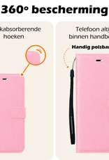 Nomfy Hoesje Geschikt voor iPhone 16 Pro Max Hoes Bookcase Flipcase Book Cover - Hoes Geschikt voor iPhone 16 Pro Max Hoesje Book Case - Lichtroze
