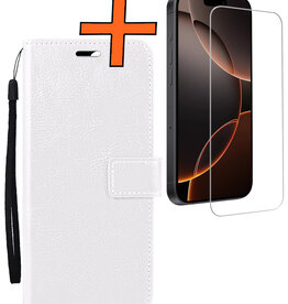 Nomfy Nomfy iPhone 16 Pro Max Hoesje Bookcase Met Screenprotector - Wit