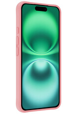 Forterra Hoesje Geschikt voor iPhone 16 Plus Case Siliconen Hoes Met 2x Screenprotector - Hoes Geschikt voor iPhone 16 Plus Hoesje Back Cover - Lichtroze