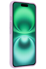 Forterra Hoesje Geschikt voor iPhone 16 Plus Case Siliconen Hoes Met 2x Screenprotector - Hoes Geschikt voor iPhone 16 Plus Hoesje Back Cover - Lila