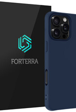 Forterra Hoesje Geschikt voor iPhone 16 Pro Case Siliconen Hoes - Hoes Geschikt voor iPhone 16 Pro Hoesje Back Cover - Donkerblauw