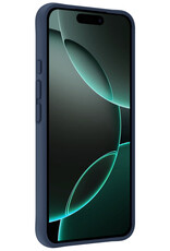 Forterra Hoesje Geschikt voor iPhone 16 Pro Case Siliconen Hoes - Hoes Geschikt voor iPhone 16 Pro Hoesje Back Cover - Donkerblauw