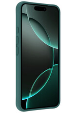 Forterra Hoesje Geschikt voor iPhone 16 Pro Case Siliconen Hoes - Hoes Geschikt voor iPhone 16 Pro Hoesje Back Cover - Donkergroen
