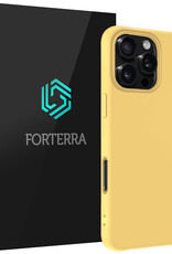 Forterra Hoesje Geschikt voor iPhone 16 Pro Case Siliconen Hoes - Hoes Geschikt voor iPhone 16 Pro Hoesje Back Cover - Geel