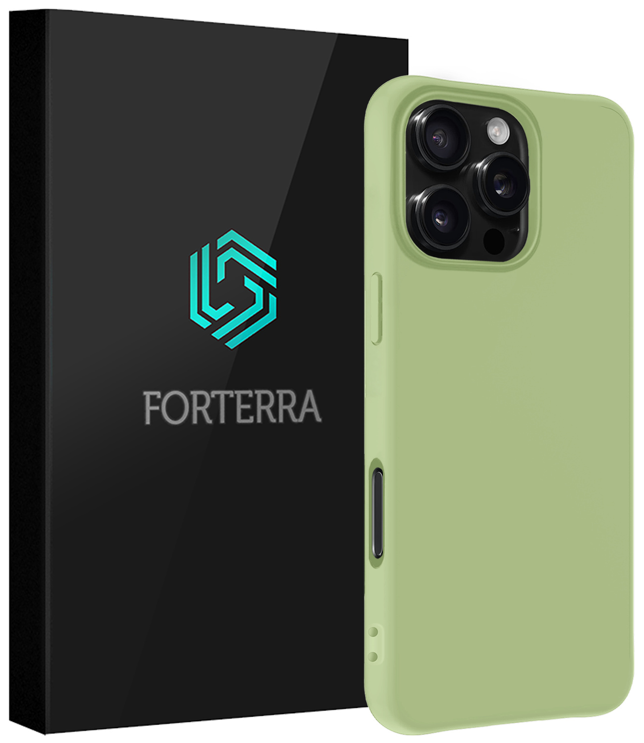 Forterra Hoesje Geschikt voor iPhone 16 Pro Case Siliconen Hoes - Hoes Geschikt voor iPhone 16 Pro Hoesje Back Cover - Groen