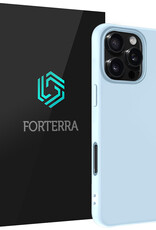Forterra Hoesje Geschikt voor iPhone 16 Pro Case Siliconen Hoes - Hoes Geschikt voor iPhone 16 Pro Hoesje Back Cover - Lichtblauw