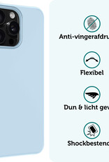 Forterra Hoesje Geschikt voor iPhone 16 Pro Case Siliconen Hoes - Hoes Geschikt voor iPhone 16 Pro Hoesje Back Cover - Lichtblauw