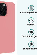Forterra Hoesje Geschikt voor iPhone 16 Pro Case Siliconen Hoes - Hoes Geschikt voor iPhone 16 Pro Hoesje Back Cover - Lichtroze