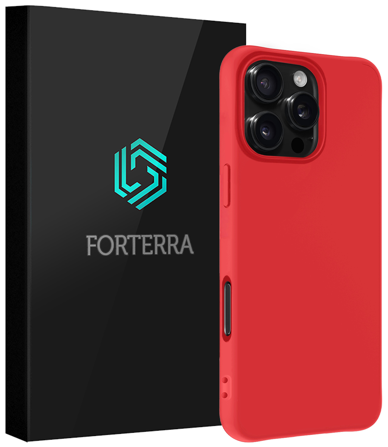 Forterra Hoesje Geschikt voor iPhone 16 Pro Case Siliconen Hoes - Hoes Geschikt voor iPhone 16 Pro Hoesje Back Cover - Rood
