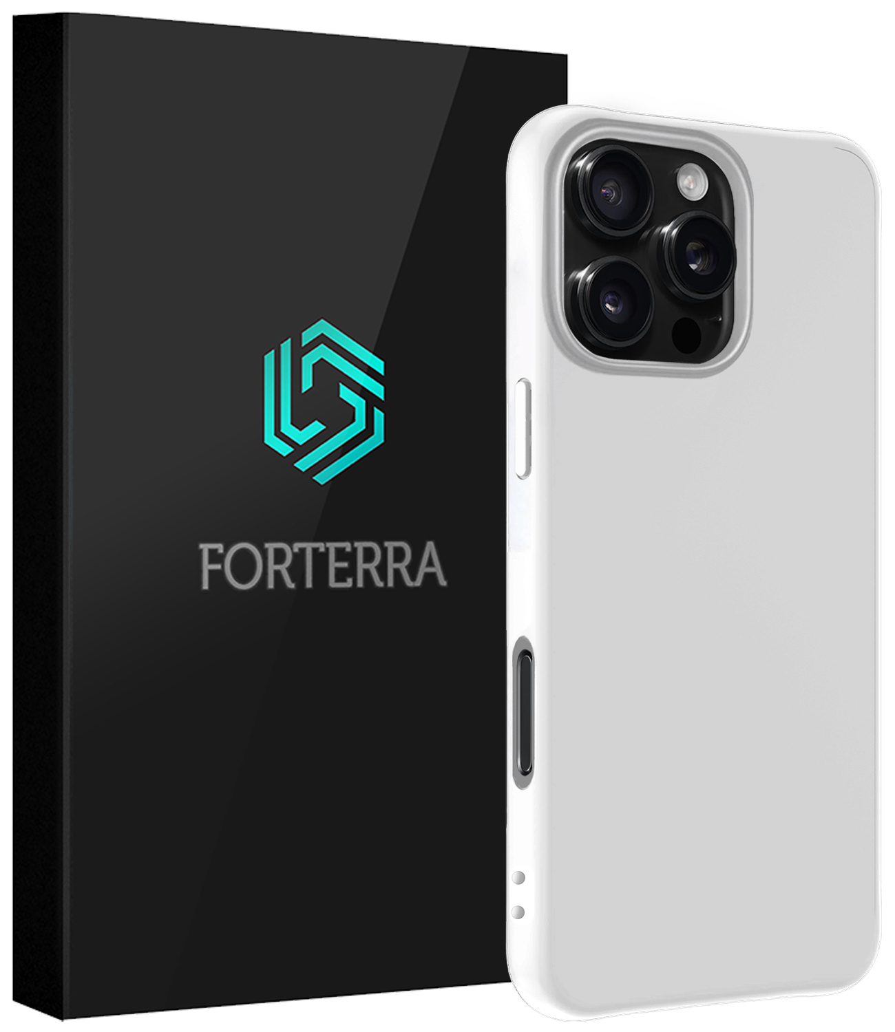Forterra Hoesje Geschikt voor iPhone 16 Pro Case Siliconen Hoes - Hoes Geschikt voor iPhone 16 Pro Hoesje Back Cover - Wit