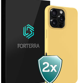Forterra Forterra iPhone 16 Pro Hoesje Siliconen - Geel - 2 PACK