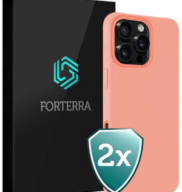 Forterra Forterra iPhone 16 Pro Hoesje Siliconen - Perzik - 2 PACK