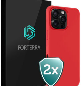 Forterra Forterra iPhone 16 Pro Hoesje Siliconen - Rood - 2 PACK