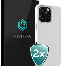 Forterra Forterra iPhone 16 Pro Hoesje Siliconen - Wit - 2 PACK