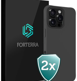 Forterra Forterra iPhone 16 Pro Hoesje Siliconen - Zwart - 2 PACK