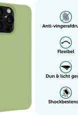 Forterra Hoesje Geschikt voor iPhone 16 Pro Case Siliconen Hoes Met Screenprotector - Hoes Geschikt voor iPhone 16 Pro Hoesje Back Cover - Groen
