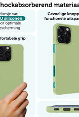 Forterra Hoesje Geschikt voor iPhone 16 Pro Case Siliconen Hoes Met Screenprotector - Hoes Geschikt voor iPhone 16 Pro Hoesje Back Cover - Groen