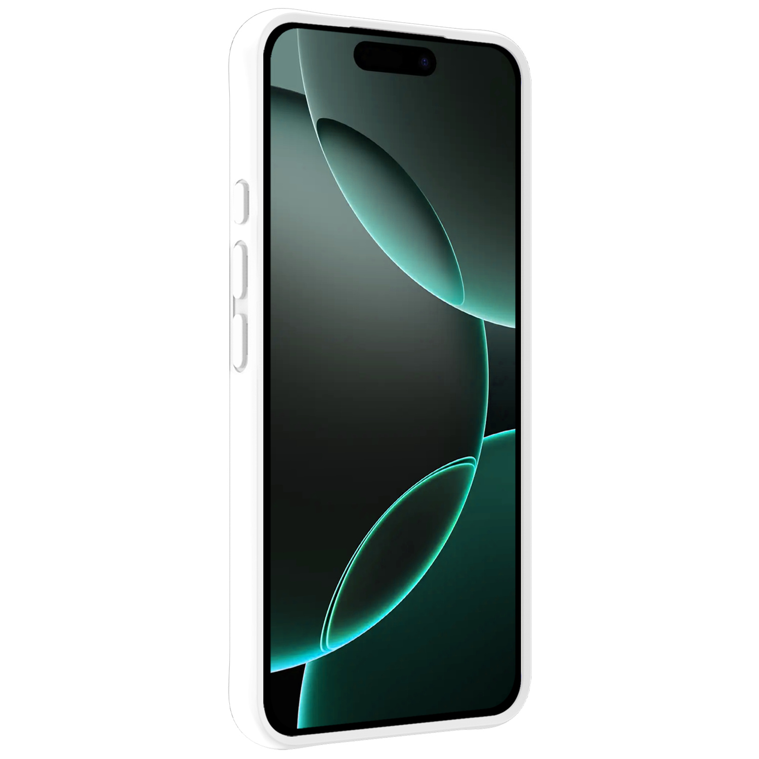 Forterra Hoesje Geschikt voor iPhone 16 Pro Case Siliconen Hoes Met Screenprotector - Hoes Geschikt voor iPhone 16 Pro Hoesje Back Cover - Wit