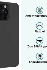 Forterra Hoesje Geschikt voor iPhone 16 Pro Case Siliconen Hoes Met Screenprotector - Hoes Geschikt voor iPhone 16 Pro Hoesje Back Cover - Zwart