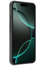Forterra Hoesje Geschikt voor iPhone 16 Pro Case Siliconen Hoes Met Screenprotector - Hoes Geschikt voor iPhone 16 Pro Hoesje Back Cover - Zwart