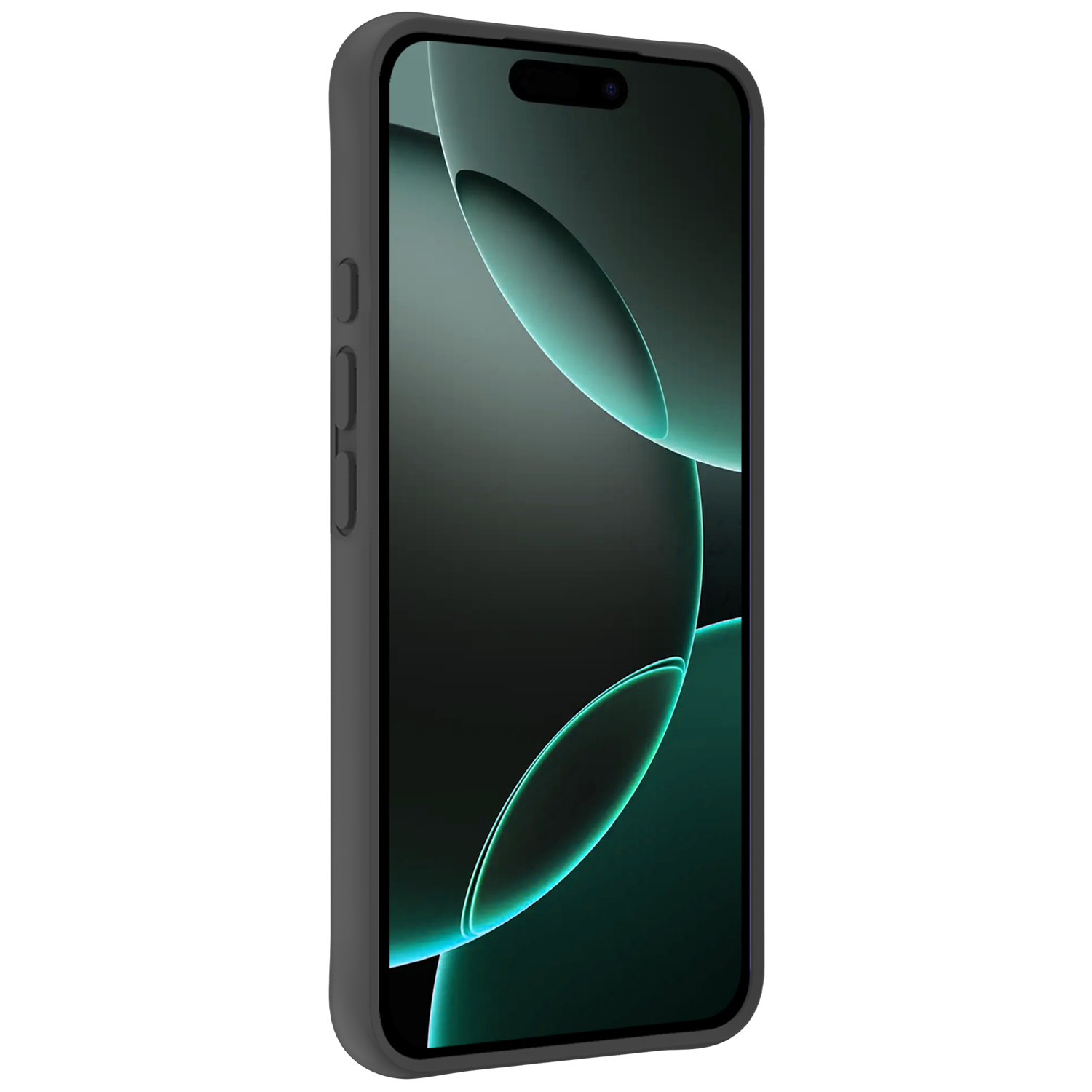 Forterra Hoesje Geschikt voor iPhone 16 Pro Case Siliconen Hoes Met Screenprotector - Hoes Geschikt voor iPhone 16 Pro Hoesje Back Cover - Zwart