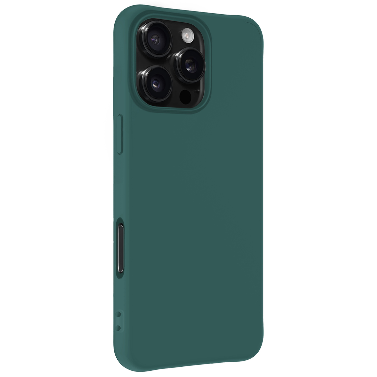 Forterra Hoesje Geschikt voor iPhone 16 Pro Case Siliconen Hoes Met 2x Screenprotector - Hoes Geschikt voor iPhone 16 Pro Hoesje Back Cover - Donkergroen