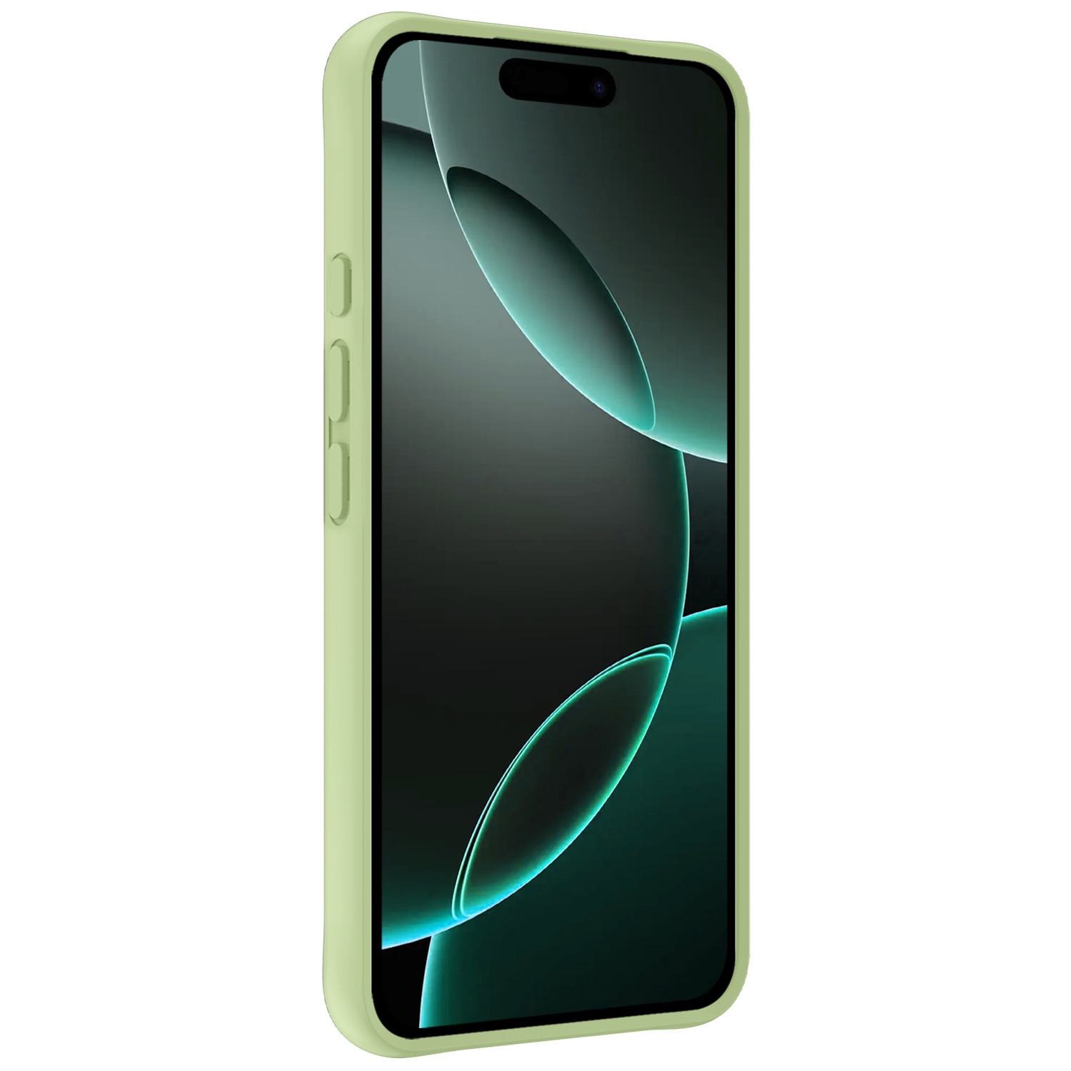 Forterra Hoesje Geschikt voor iPhone 16 Pro Case Siliconen Hoes Met 2x Screenprotector - Hoes Geschikt voor iPhone 16 Pro Hoesje Back Cover - Groen