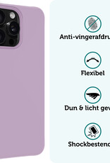 Forterra Hoesje Geschikt voor iPhone 16 Pro Case Siliconen Hoes Met 2x Screenprotector - Hoes Geschikt voor iPhone 16 Pro Hoesje Back Cover - Lila