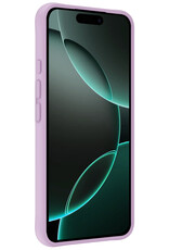 Forterra Hoesje Geschikt voor iPhone 16 Pro Case Siliconen Hoes Met 2x Screenprotector - Hoes Geschikt voor iPhone 16 Pro Hoesje Back Cover - Lila