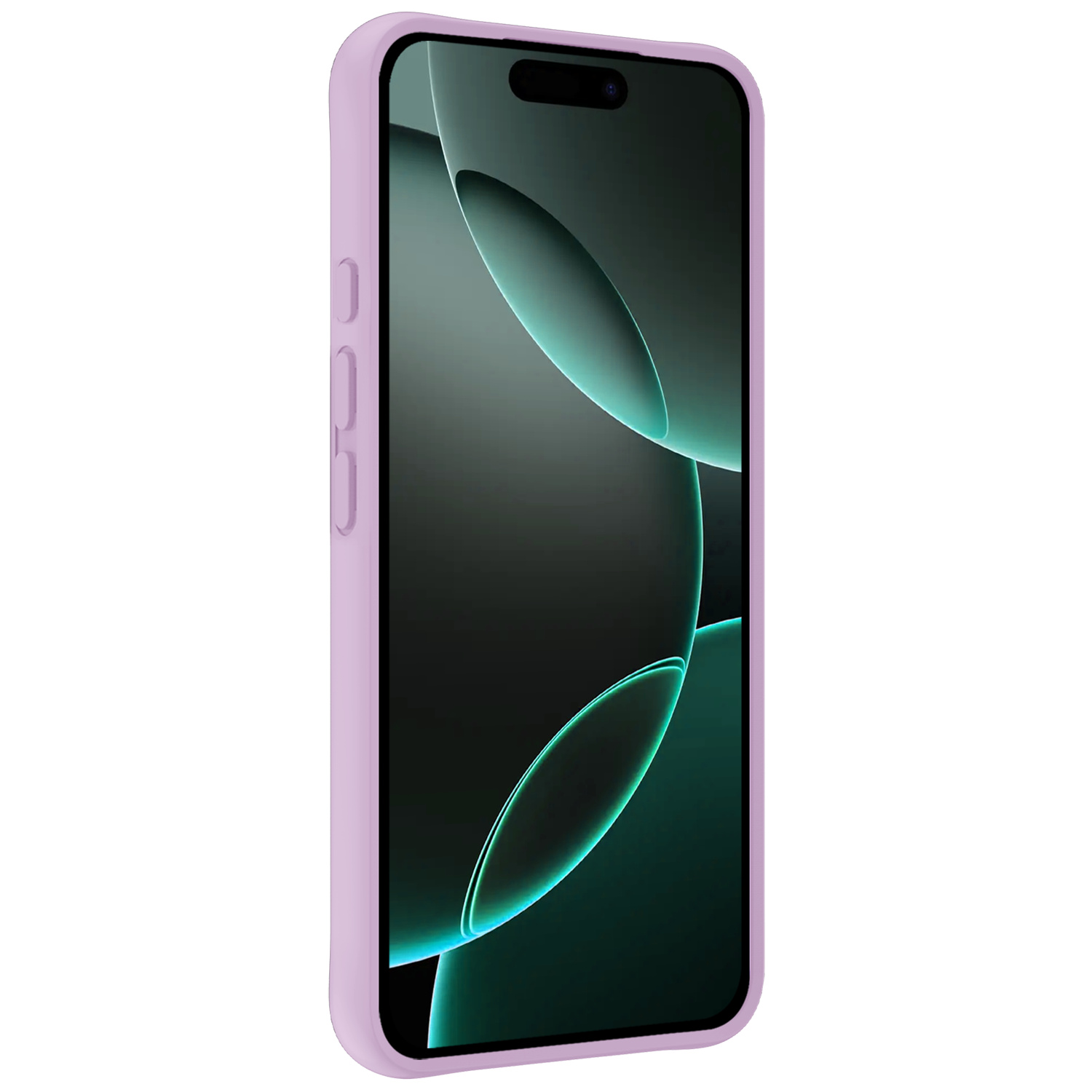 Forterra Hoesje Geschikt voor iPhone 16 Pro Case Siliconen Hoes Met 2x Screenprotector - Hoes Geschikt voor iPhone 16 Pro Hoesje Back Cover - Lila