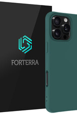 Forterra Hoesje Geschikt voor iPhone 16 Pro Max Case Siliconen Hoes - Hoes Geschikt voor iPhone 16 Pro Max Hoesje Back Cover - Donkergroen