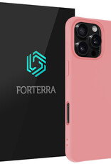 Forterra Hoesje Geschikt voor iPhone 16 Pro Max Case Siliconen Hoes - Hoes Geschikt voor iPhone 16 Pro Max Hoesje Back Cover - Lichtroze