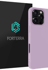 Forterra Hoesje Geschikt voor iPhone 16 Pro Max Case Siliconen Hoes - Hoes Geschikt voor iPhone 16 Pro Max Hoesje Back Cover - Lila