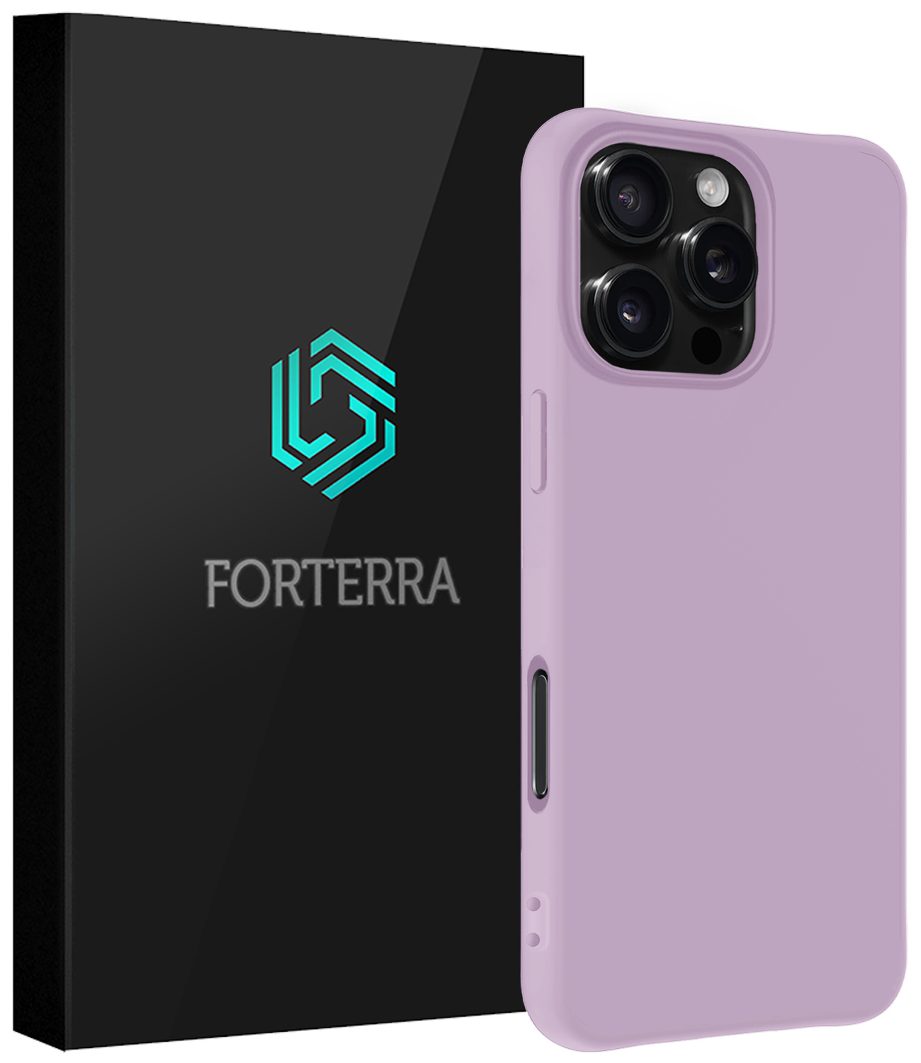 Forterra Hoesje Geschikt voor iPhone 16 Pro Max Case Siliconen Hoes - Hoes Geschikt voor iPhone 16 Pro Max Hoesje Back Cover - Lila