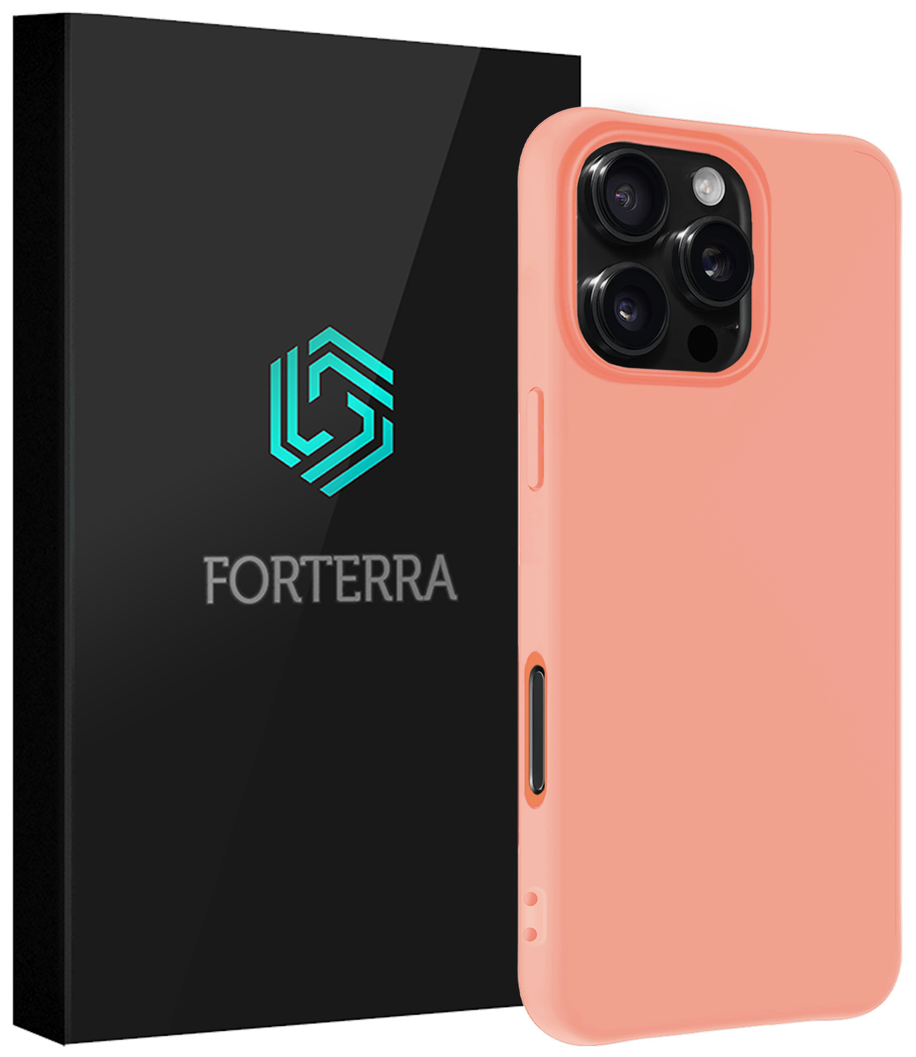 Forterra Hoesje Geschikt voor iPhone 16 Pro Max Case Siliconen Hoes - Hoes Geschikt voor iPhone 16 Pro Max Hoesje Back Cover - Perzik