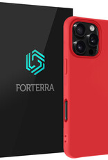 Forterra Hoesje Geschikt voor iPhone 16 Pro Max Case Siliconen Hoes - Hoes Geschikt voor iPhone 16 Pro Max Hoesje Back Cover - Rood