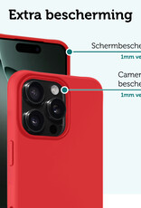Forterra Hoesje Geschikt voor iPhone 16 Pro Max Case Siliconen Hoes - Hoes Geschikt voor iPhone 16 Pro Max Hoesje Back Cover - Rood