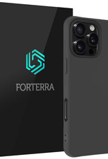 Forterra Hoesje Geschikt voor iPhone 16 Pro Max Case Siliconen Hoes - Hoes Geschikt voor iPhone 16 Pro Max Hoesje Back Cover - Zwart