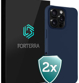 Forterra Forterra iPhone 16 Pro Max Hoesje Siliconen - Donkerblauw - 2 PACK