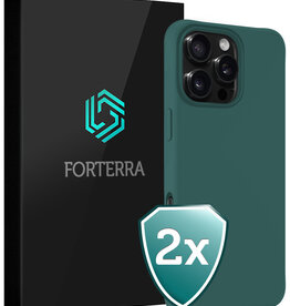 Forterra Forterra iPhone 16 Pro Max Hoesje Siliconen - Donkergroen - 2 PACK