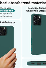 Forterra Hoesje Geschikt voor iPhone 16 Pro Max Case Siliconen Hoes - Hoes Geschikt voor iPhone 16 Pro Max Hoesje Back Cover - Donkergroen - 2 PACK